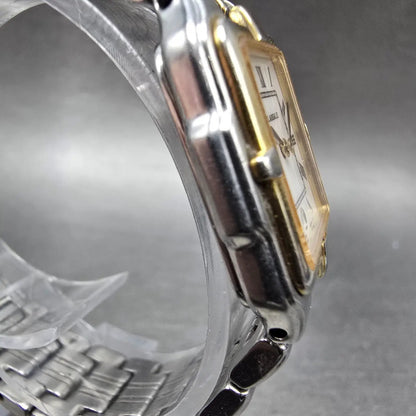 Seiko Lassale Tank Watch Women 24mm White Dial Two Tone Rectangle 7N89-5A29 PART4