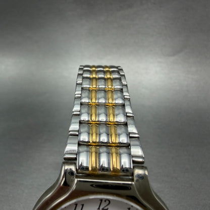 Seiko Watch Men 34mm White Dial Two Tone Round 7N01-6G90 New Battery Vintage4