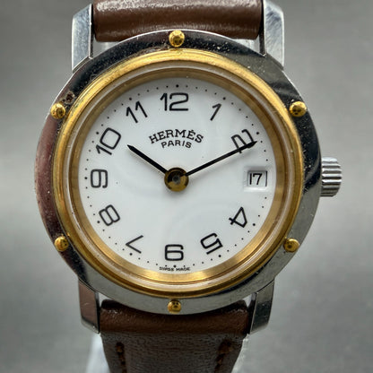 Hermès Clipper watch Women 24mm White Dial Two Tone Date Round New Battery1