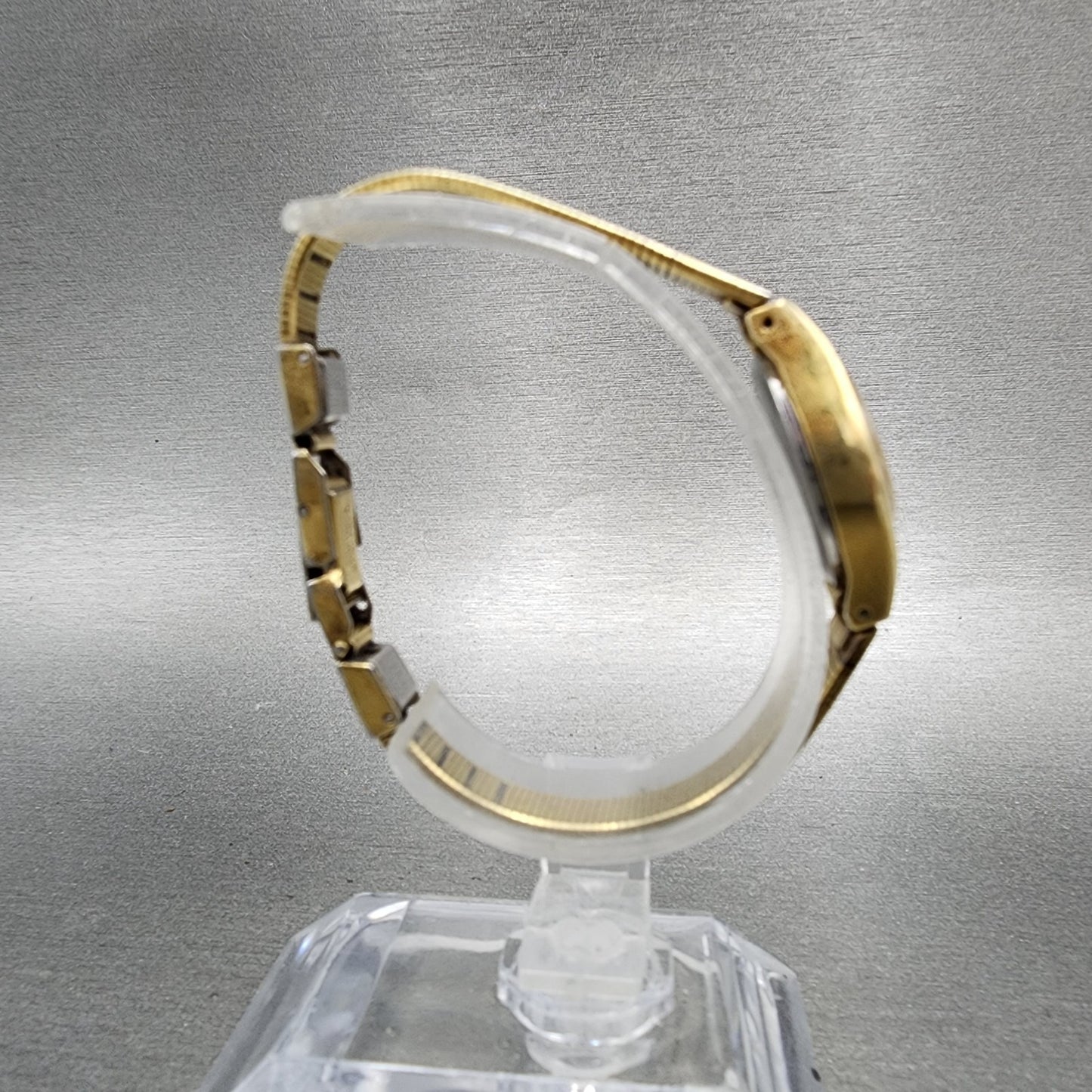Seiko Watch Women 16mm Gold Dial Gold Tone Round 54200200 New Battery Vintage8