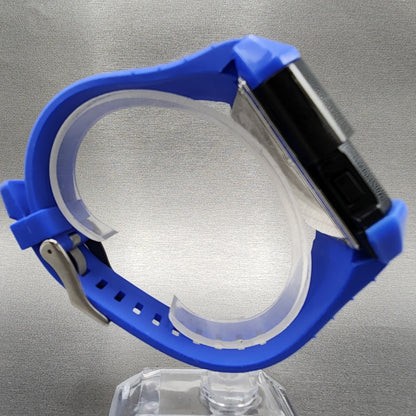 Diesel Digital Watch Men 48mm Digital Blue Tone Black Dial Rectangle New Battery