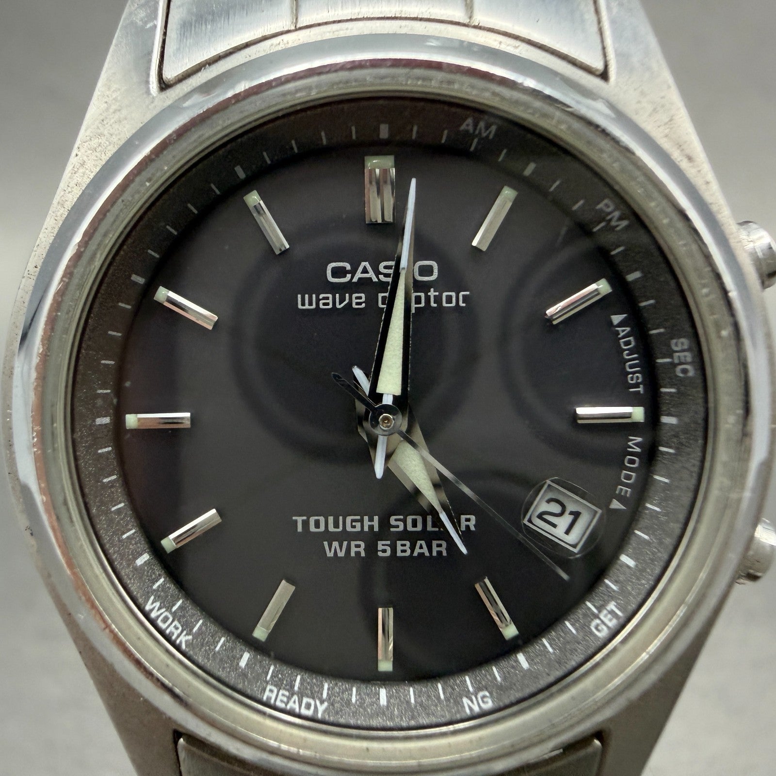 Casio LWQ-110DJ Watch Women 35mm Gray Dial Steel Date Solar Round Runs1