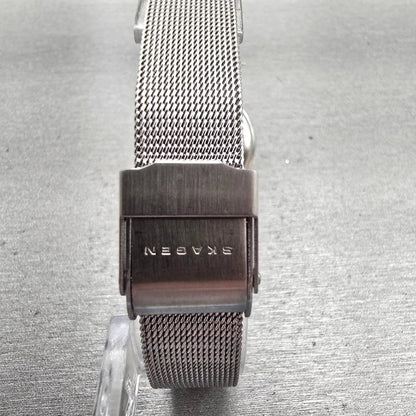 Skagen Watch Women 25mm Silver Dial Silver Tone Round 107SGSC New Battery Mesh L7