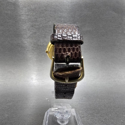 Gucci 3000M Watch Men 33mm Gold Dial Gold Plated Round VTG Swiss PARTS8