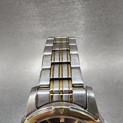 Seiko 100m Watch Men 39mm Silver Dial Two Tone Daydate Round 7n430az0 PARTS5