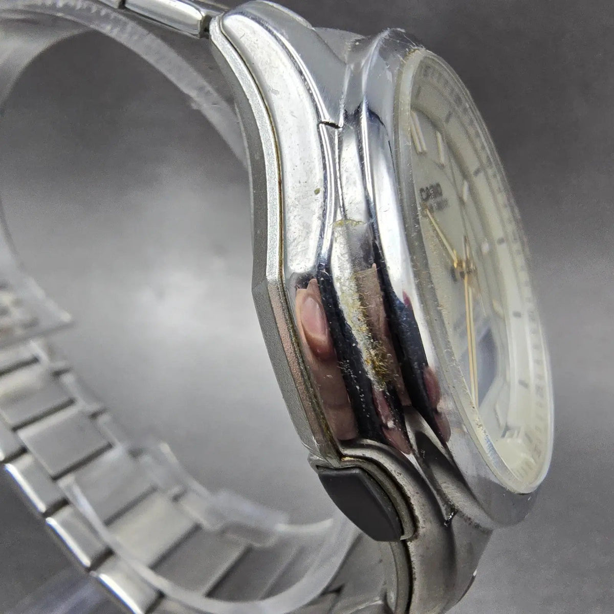 Casio Wave Ceptor WVA-M630 Watch Men 42mm Champagne Dial Steel Solar Analog Digi3