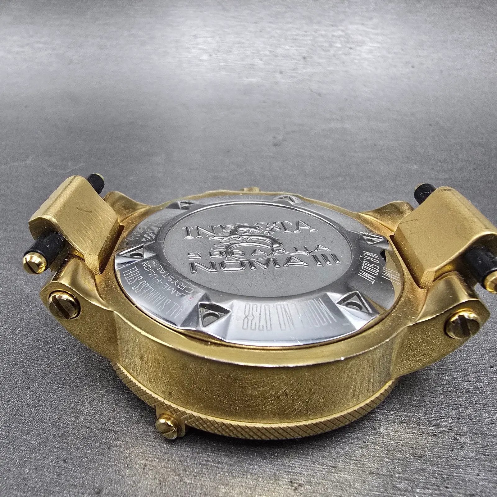 Invicta Sub Aqua Noma III Watch Men 50mm MOP Dial Gold Tone Date 0738 NewBattery11