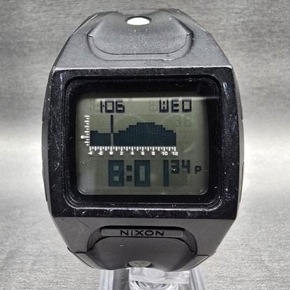 Nixon The Lodown Watch Men 41mm Black Digital Tide Alarm Chrono New Battery0