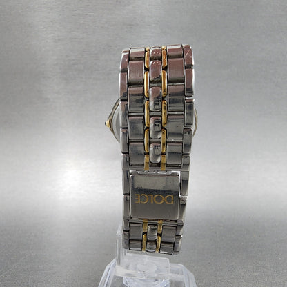 Seiko Dolce Watch Men 31mm White Dial Twotone Round 5e31-6e70 New Battery