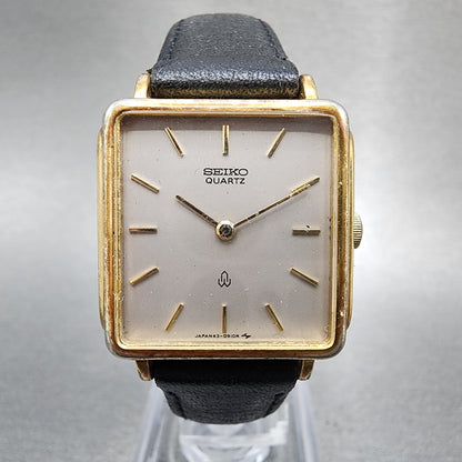 Seiko Watch Women 24mm Gray Dial Gold Tone Rectangle 433350 New Battery0