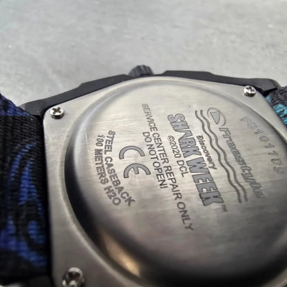 Freestyle Shark Watch Men 38mm Blue Dial Black Shark week Tribal Octagon NewBatt9