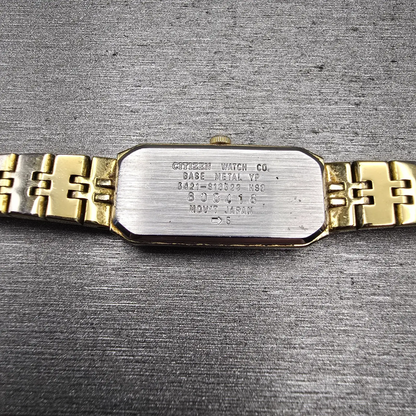 Citizen CQ Watch Women 13mm Champagne Dial Gold Tone 5421-S18523 New Battery VTG10