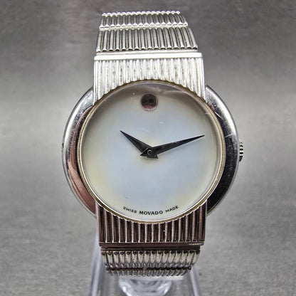Movado Concerto Watch Women 26mm MOP Dial Silver Tone 84.G4.1842 New Battery0