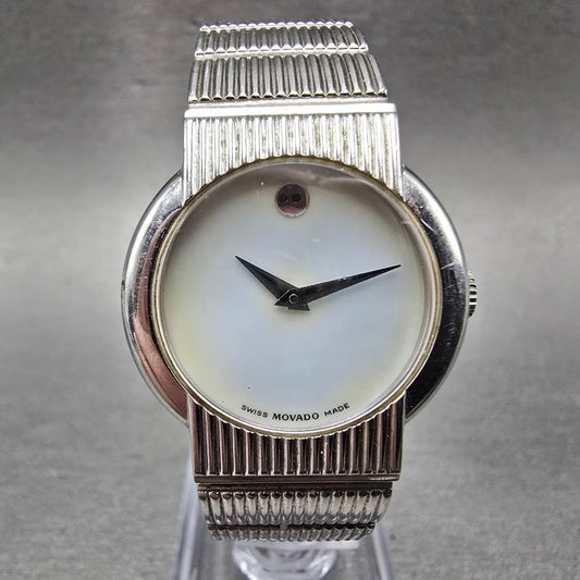 Movado Concerto Watch Women 26mm MOP Dial Silver Tone 84.G4.1842 New Battery0
