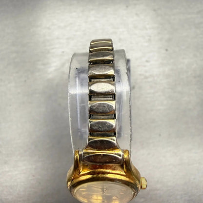Seiko Watch Women 20mm Champagne Dial Gold Tone Oval 4N01-5060 New Battery VTG4