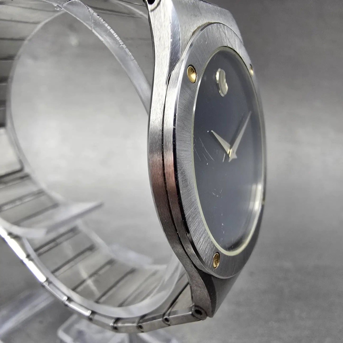 Movado Museum Watch Men 32mm Black Dial Two Tone Round 86-42-876K New Battery3