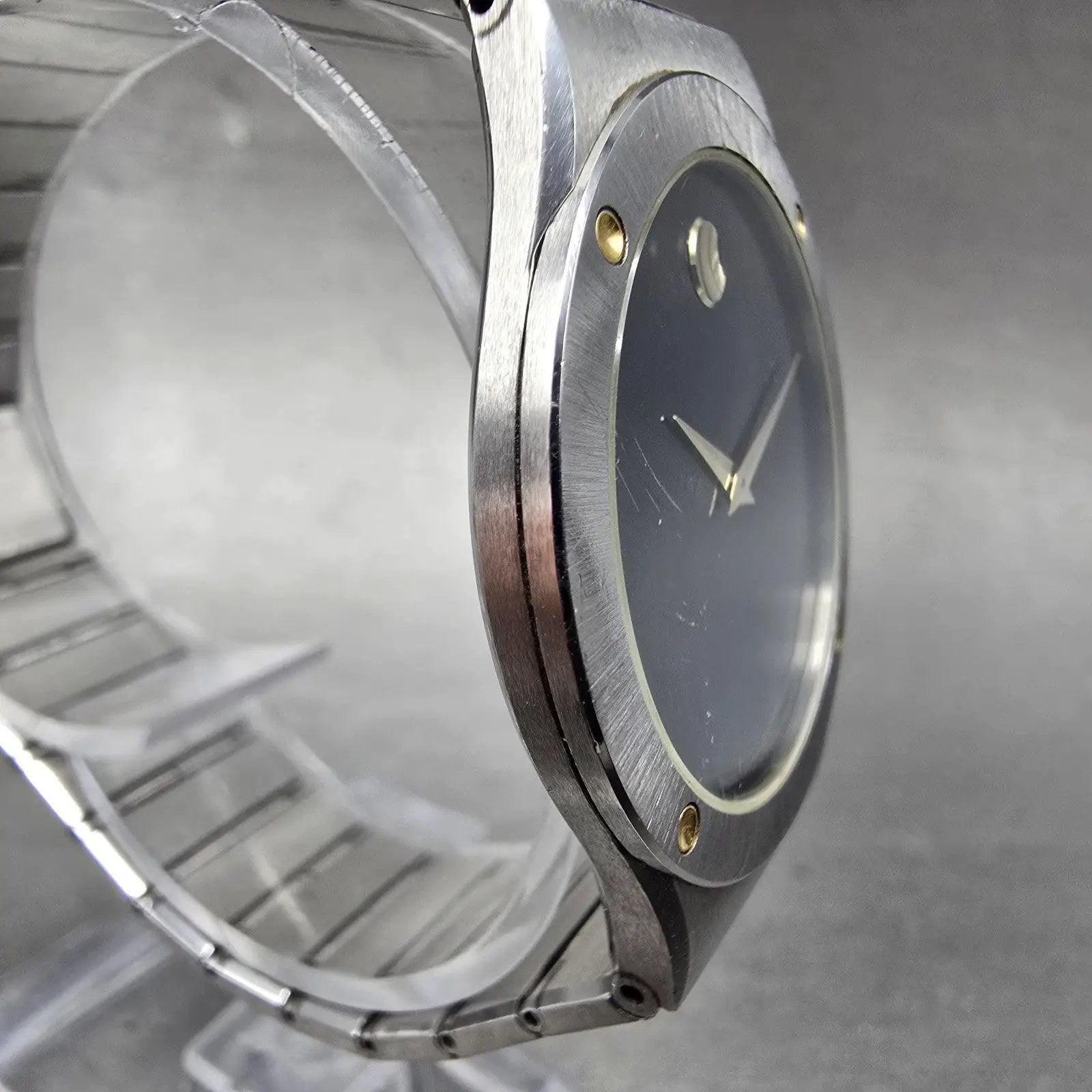 Movado Museum Watch Men 32mm Black Dial Two Tone Round 86-42-876K New Battery3