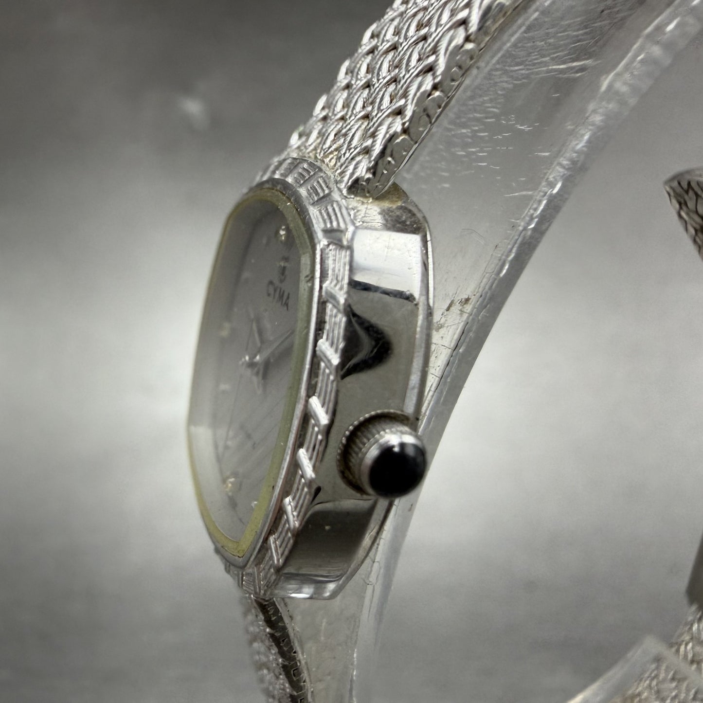 Cyma Watch Women 22mm Silver Dial Silver Tone Rectangle 616SP Mesh New Battery2