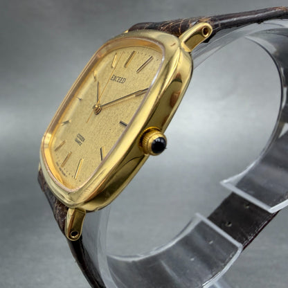 Citizen Exceed Watch Men 30mm Gold Dial Gold Tone Rectangle 5639-F61753 New Batt2