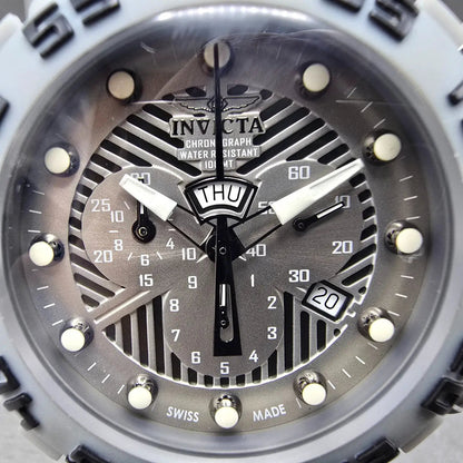 Invicta Reserve Chronograph Watch Men 50mm Gray Dial Steel Daydate 0406 New Batt1