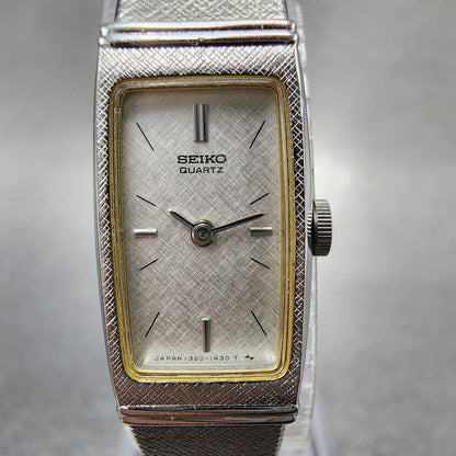 Seiko Tank Watch Women 13mm Silver Dial Silver Tone 13206070 New Battery1