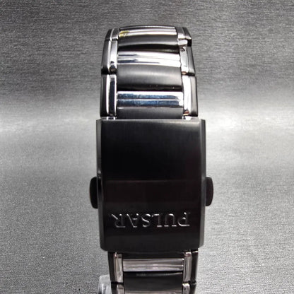 Seiko Pulsar Watch Men 30mm Black Dial Two Tone Date VJ32-X059 New Battery7