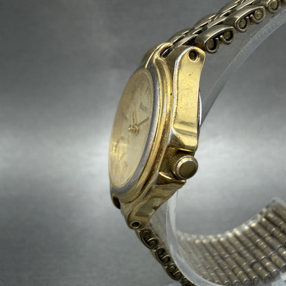 Bulova Watch Women 24mm Champagne Dial Gold Tone Date 97N02 New Battery2