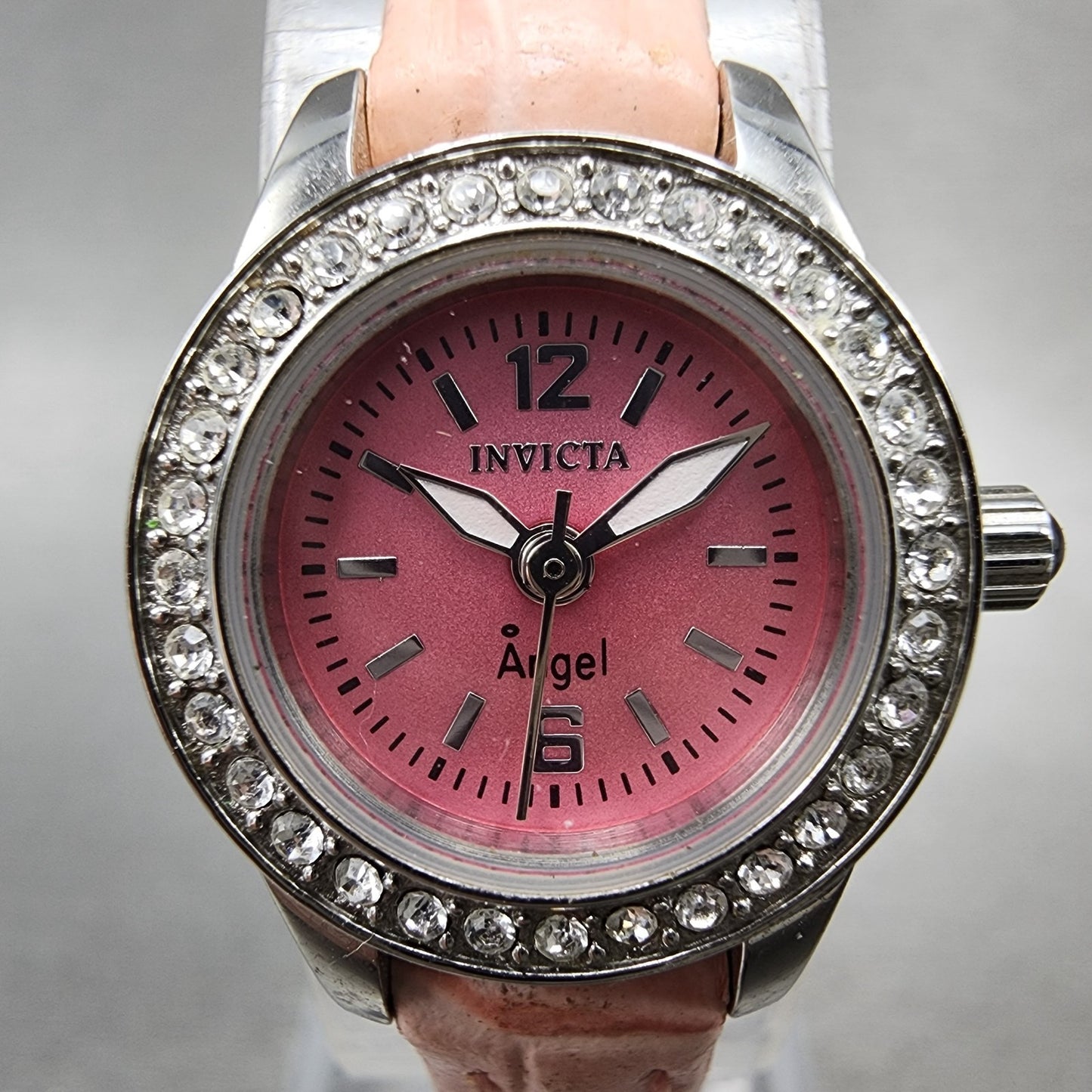 Invicta Angel Watch Women 18mm Pink Dial Silver Tone Round 13659 New Battery1