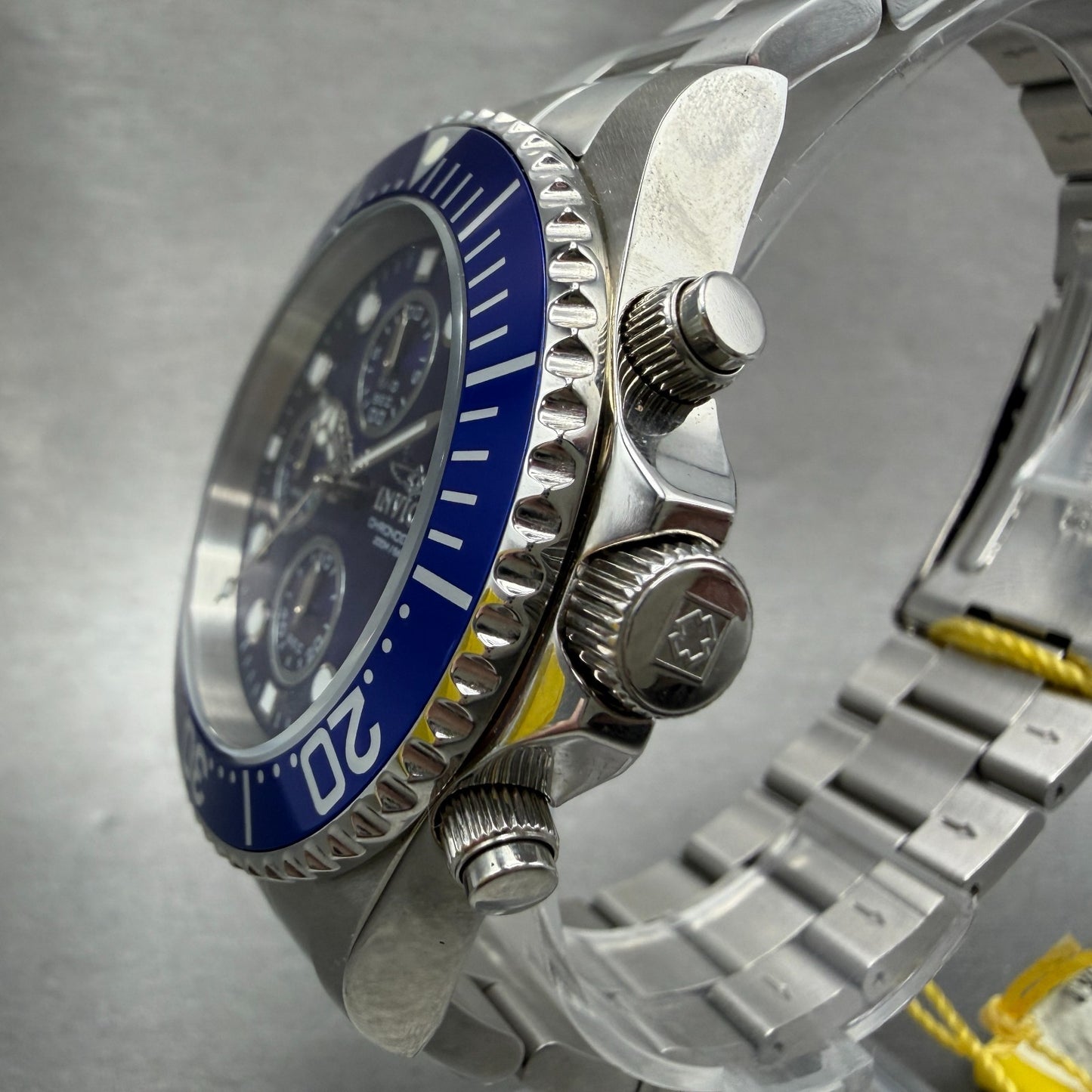 Invitca Pro Diver Chronograph Watch Men 43mm Blue Dial Steel 1769 Round New batt3