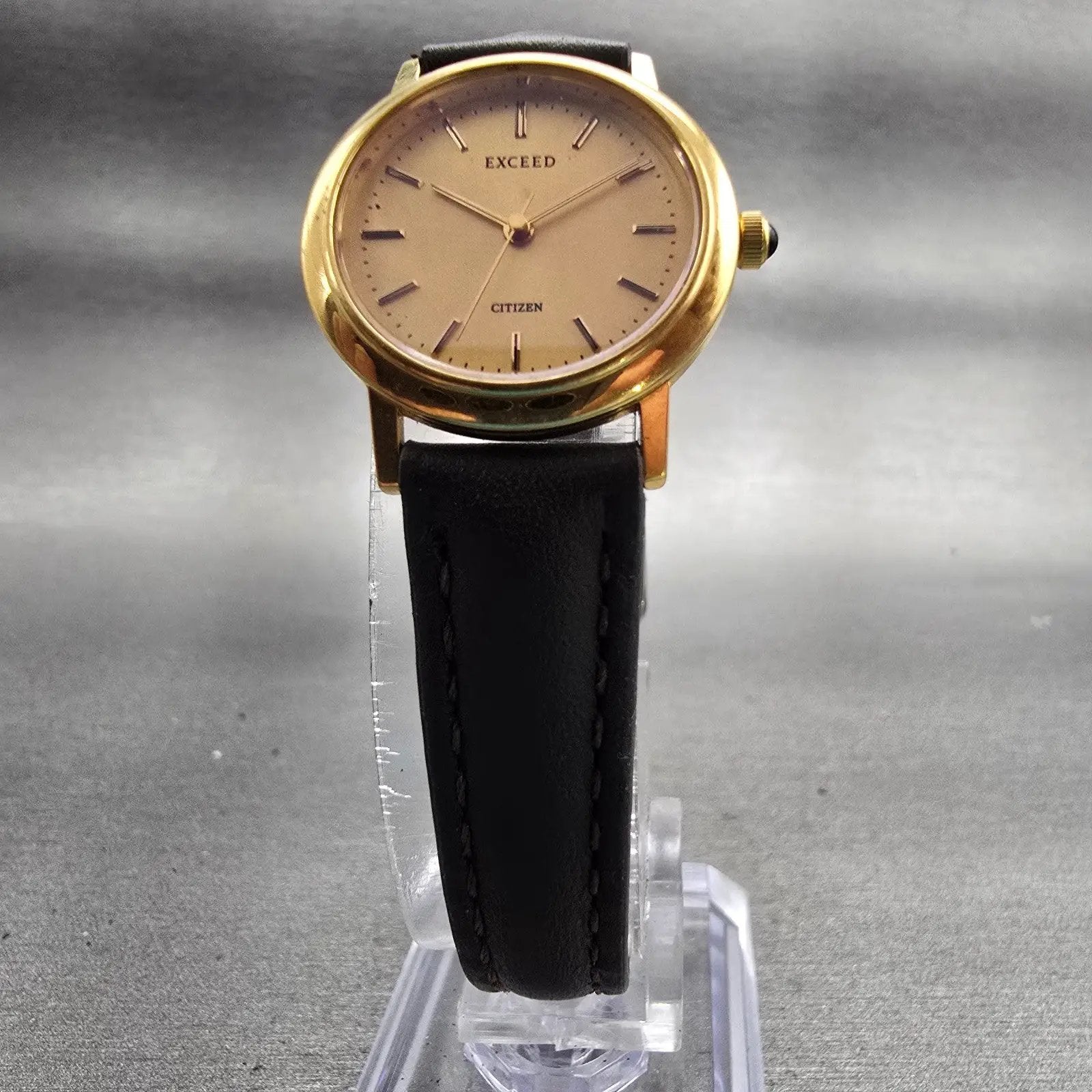 Citizen Exceed Watch Women 21mm Gold Dial Gold Tone Round 3330-C80401 New Batt5