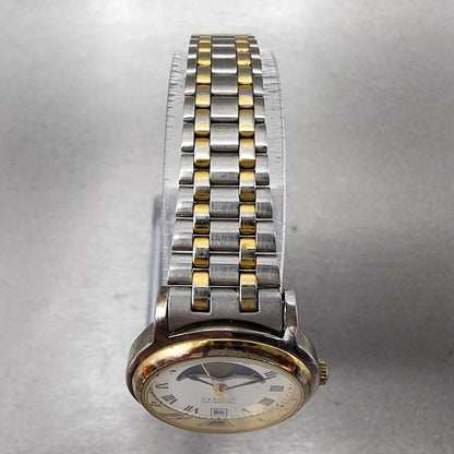 Exactly Moonphase Watch Women 26mm White Dial Two Tone Date Round New Battery4
