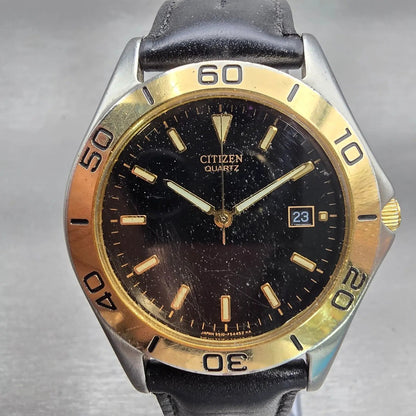 Citizen Watch Men 40mm Black Dial Two Tone Date Round 5510-F52061 New Battery0