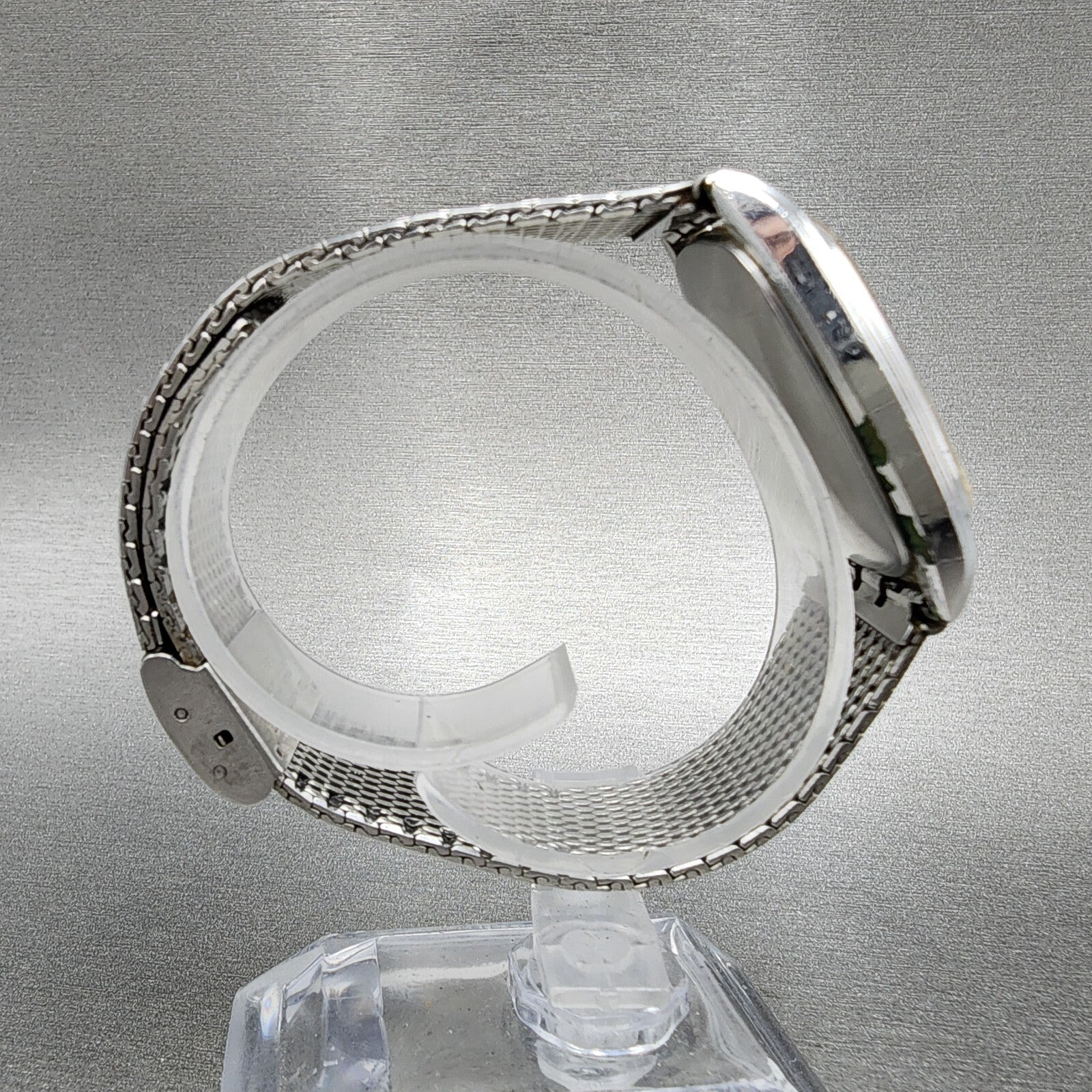 Seiko Tank Watch Men 29mm Silver Dial Silver Tone Rectangle 435200 PARTS9