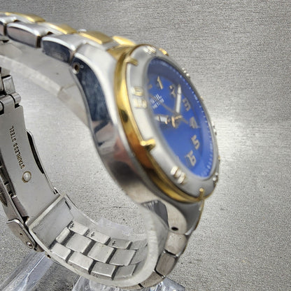 Fossil Blue Dive Watch Women 29mm Blue Dial Two Tone AM3951 New Battery3