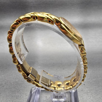 Seiko Watch Women 18mm Champagne Dial Gold Tone Oval 1N00-0BL0 New Battery VTG8