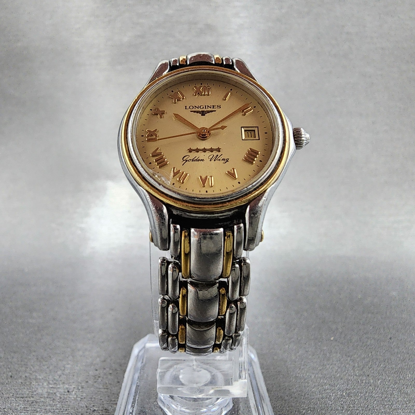 Longines Golden Wing Watch Women 26mm Champagne Dial Two Tone Date New Battery5