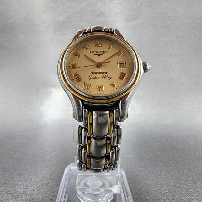 Longines Golden Wing Watch Women 26mm Champagne Dial Two Tone Date New Battery5