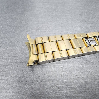 Omega Watch Bracelet 18mm 10KT Gold Filled Duchess USA Vintage Tri Folding Clasp10