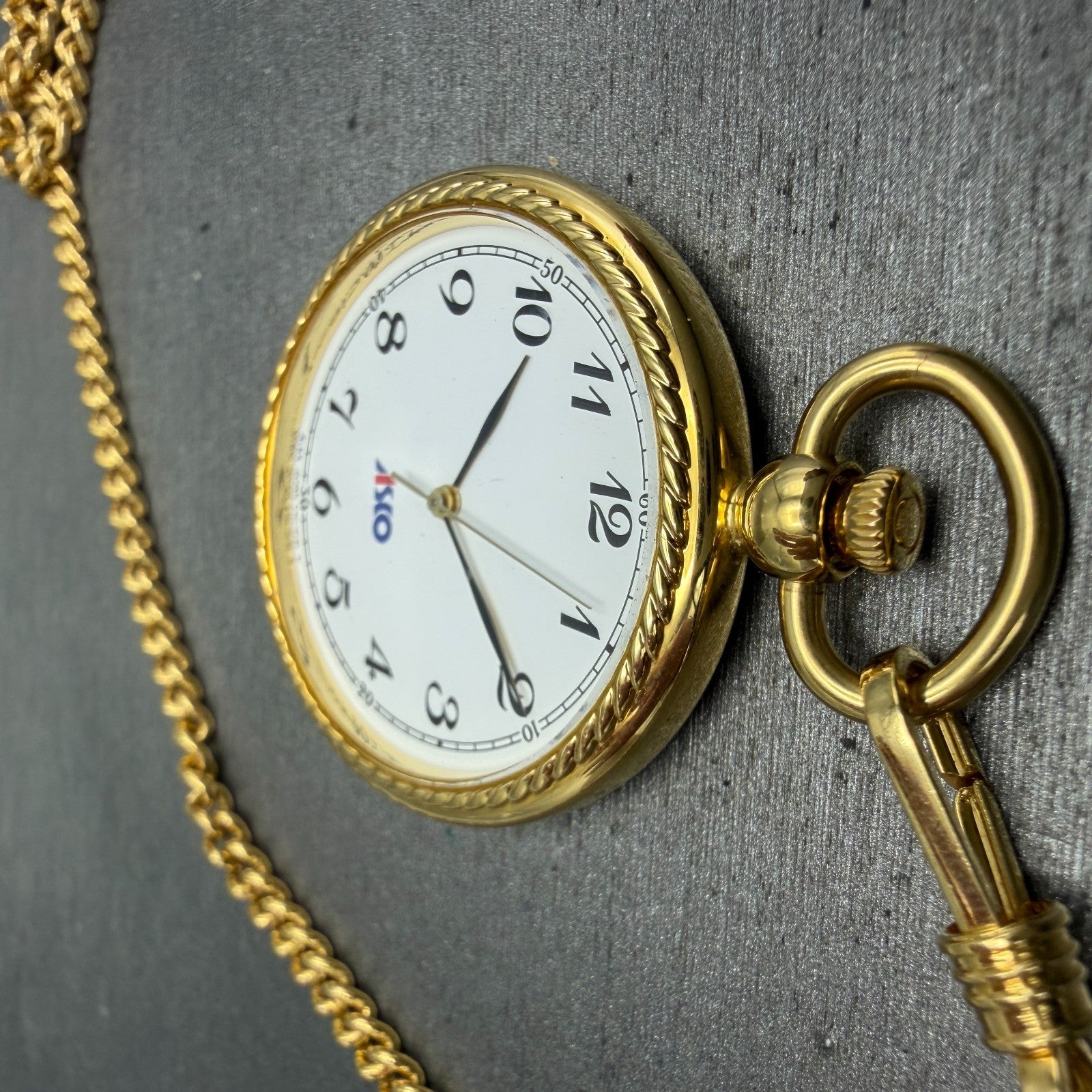 Seiko Alba Pocket Watch Men 36mm White Dial Gold Tone Round V701-0B00 New Batt5