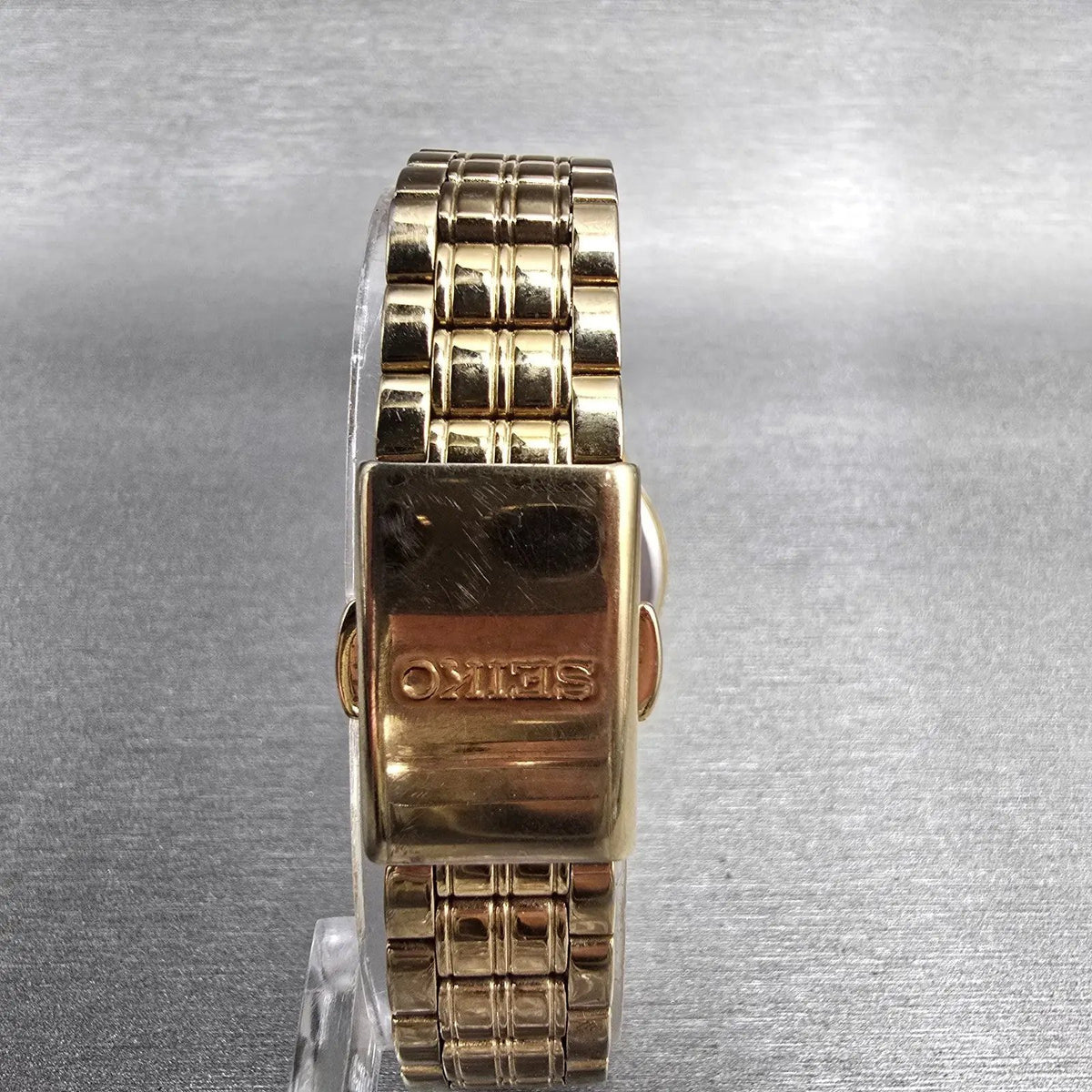 Seiko Watch Women 24mm Gold Dial Gold Tone Date Round 7N82-0GM0 New Battery7