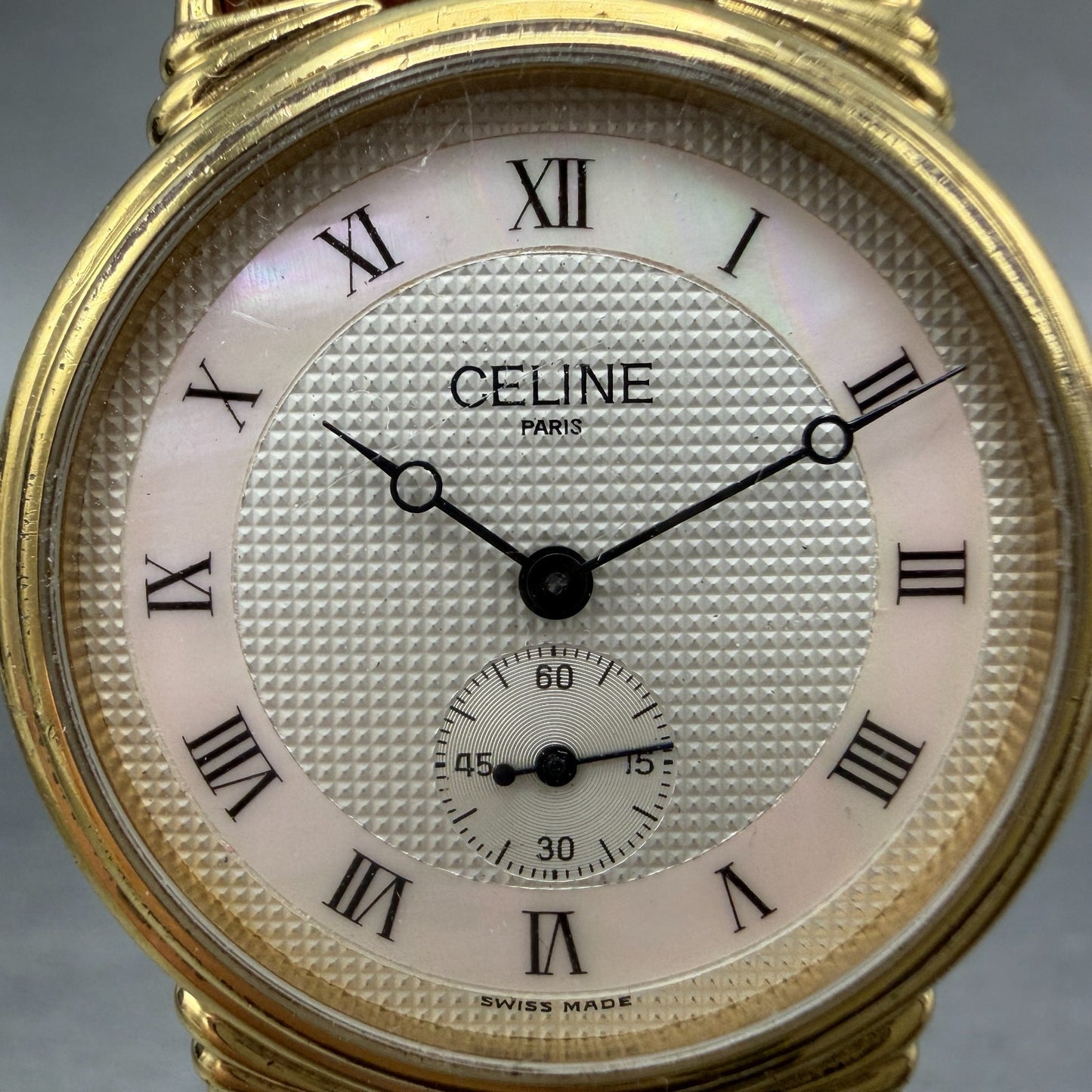Celine Watch Women 31mm MOP Dial Gold Tone Small Seconds Round New battery1