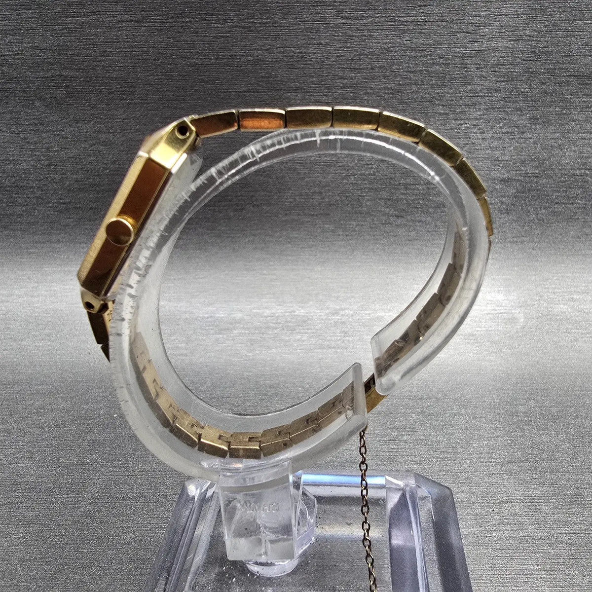 Seiko Watch Women 13mm Gold Dial Gold Tone Rectangle 1320-5940 New Battery JP6