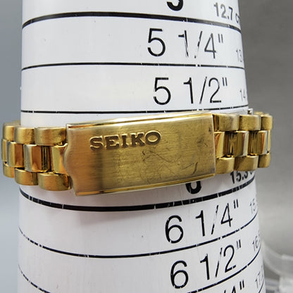 Seiko 5 Automatic Watch Women 24mm Champagne Dial Gold Tone Daydate Runs10