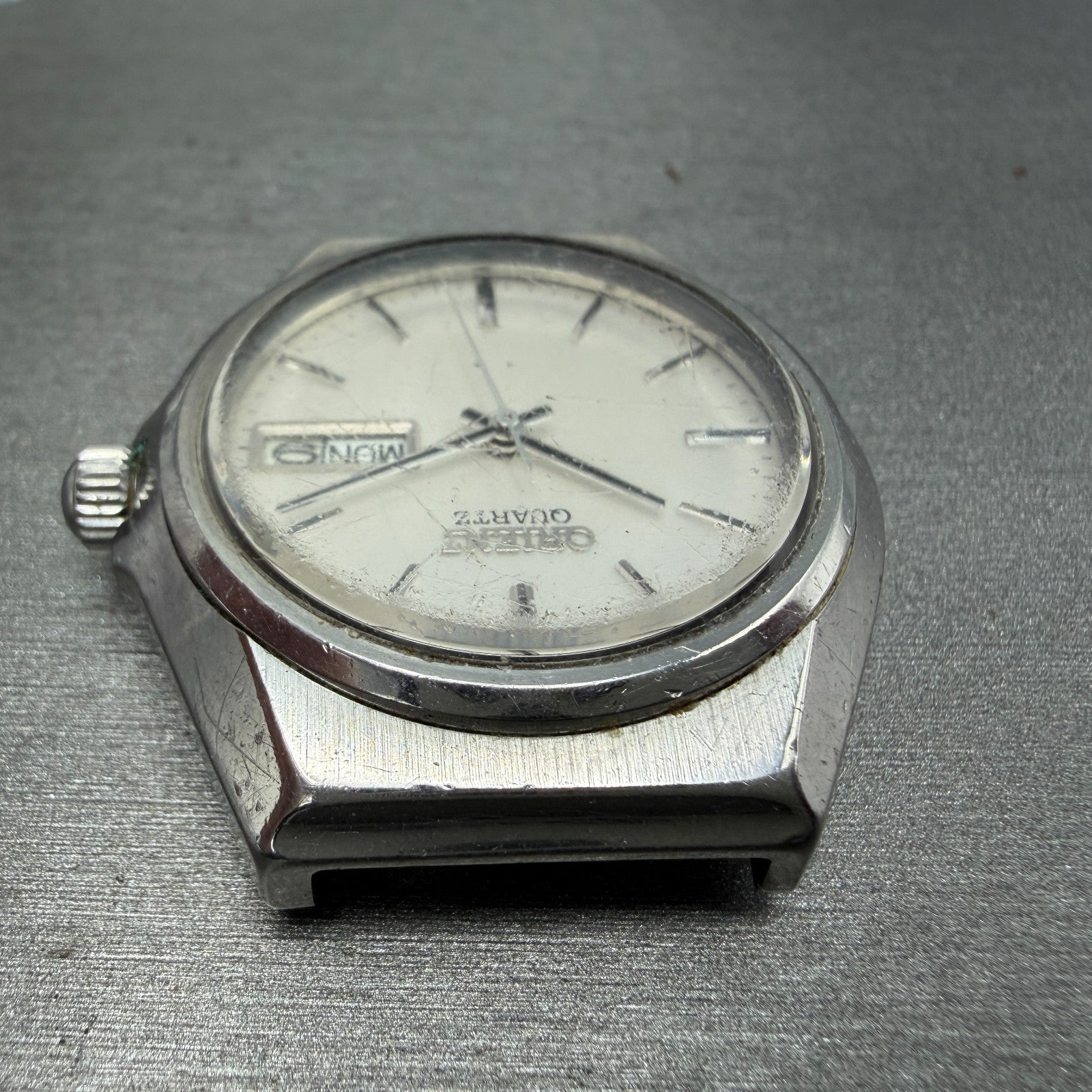 Orient Watch Men 37mm Silver Dial Silver Tone Daydate Round I029110-70 New Batt4