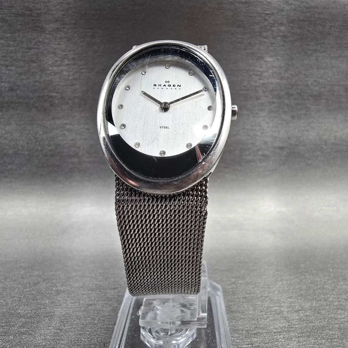 Skagen Watch Women 26mm Silver Dial Silver Tone Oval 468SSSC New Battery5