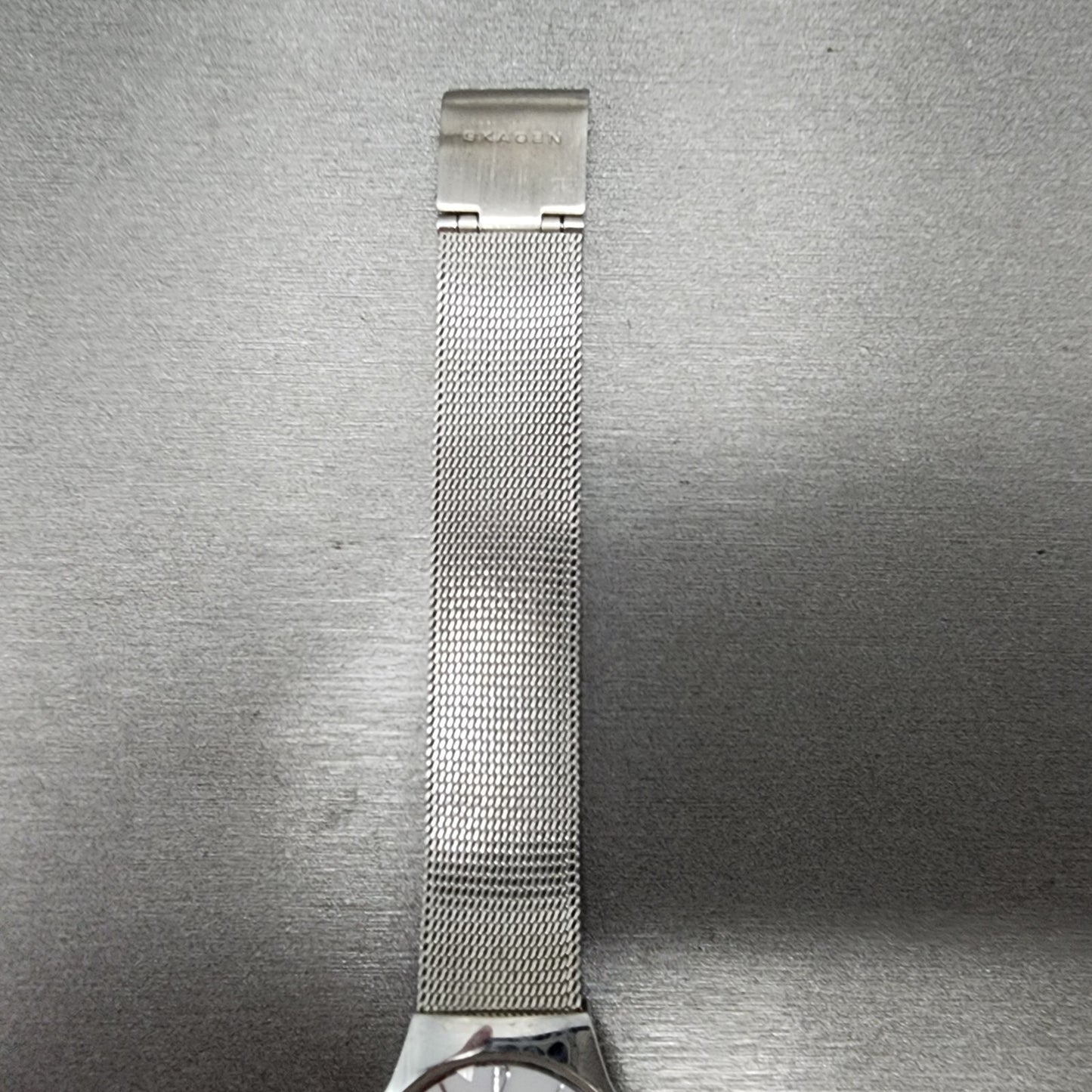 Skagen Steel Watch Women 24mm MOP Dial Stainless Steel Round Mesh band READ Runs8