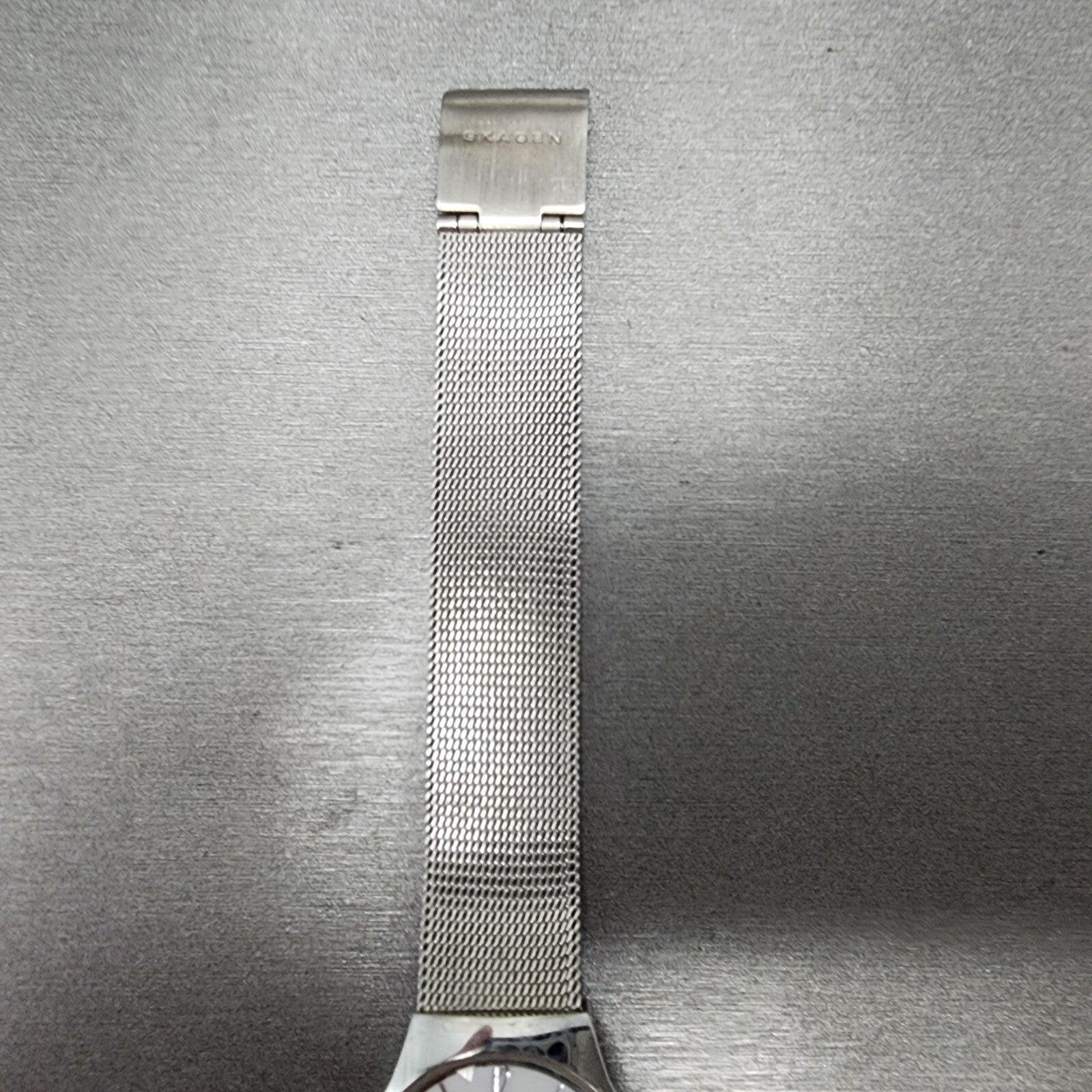 Skagen Steel Watch Women 24mm MOP Dial Stainless Steel Round Mesh band READ Runs8