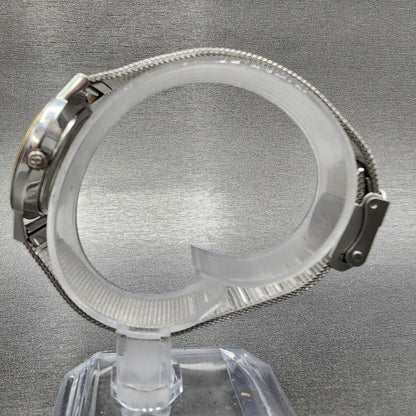 Skagen Grenen Watch Women 28mm Silver Dial Steel Date Mesh Band New Battery6
