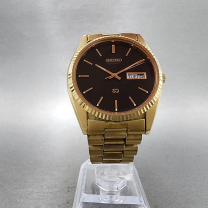 Seiko SQ President Watch Men 36mm Black Dial Gold Tone 5Y238A60 New Battery5