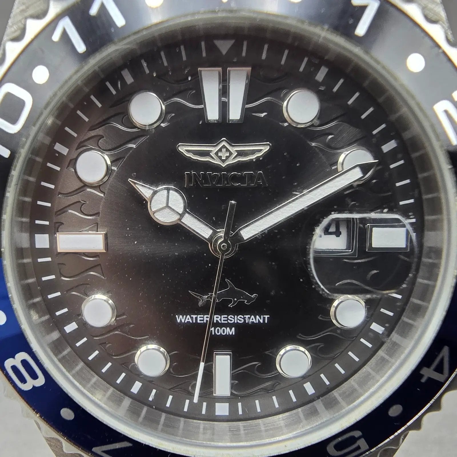 Invicta Pro Diver Watch Men 43mm Black Dial Silver Tone Date 30620 New Battery1